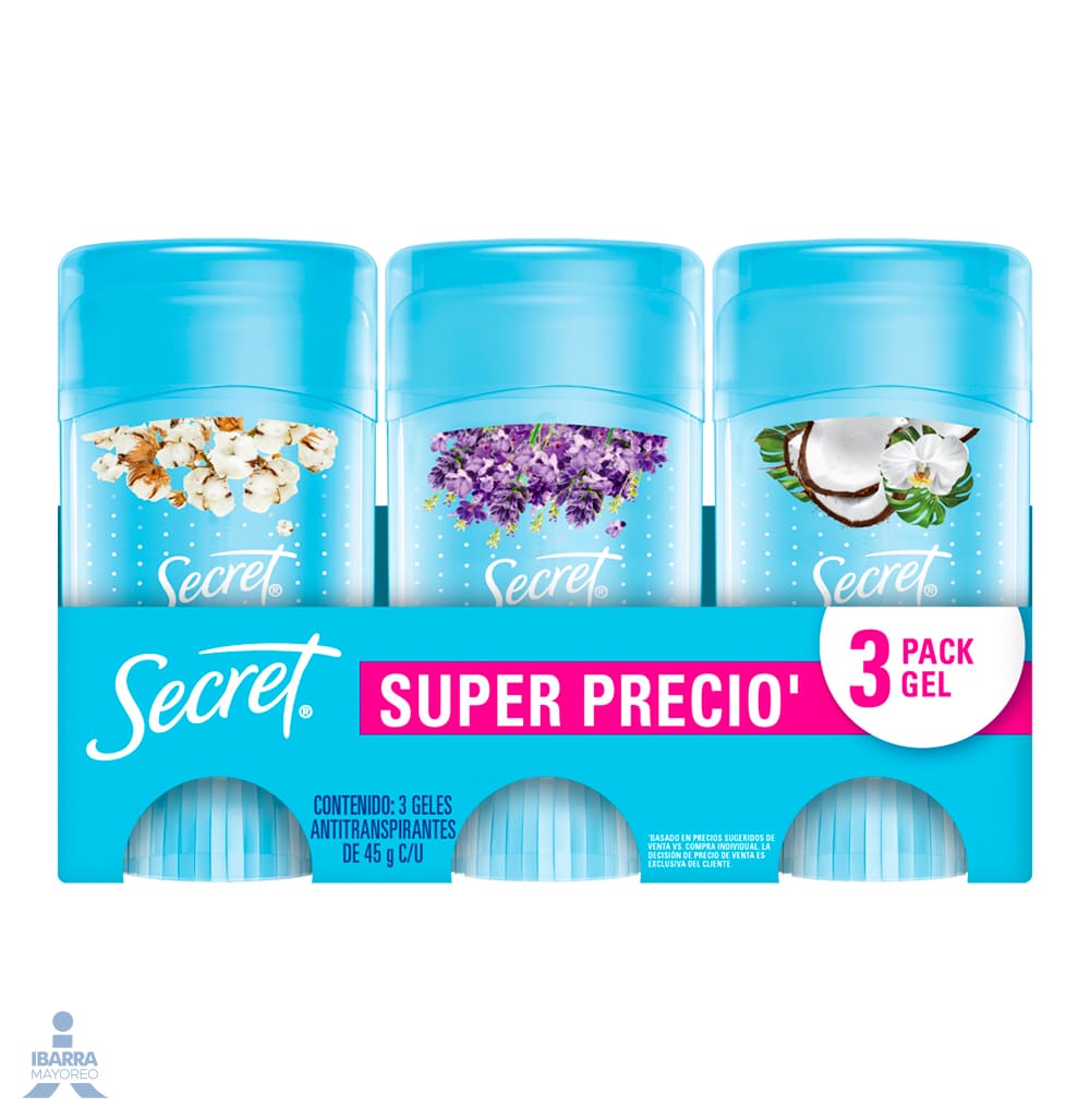 Desodorante Secret Variedad Gel 3/45 gr
