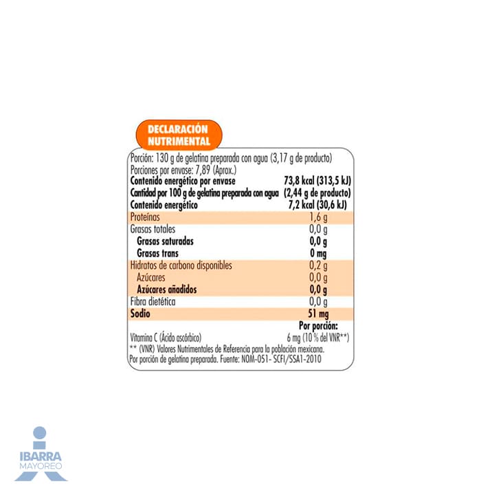 Gelatina Jell-O Naranja 25 g