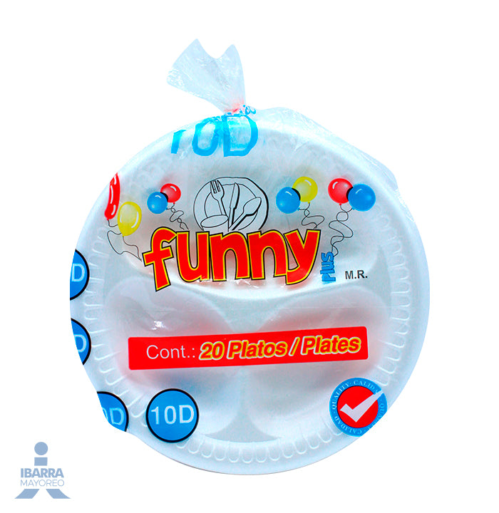 Plato Térmico Funny Plus con División 10-D 20 pzas.