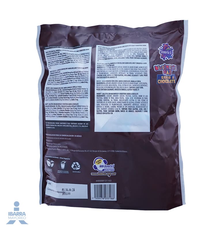 Paquete Sonrics Diviértete Más Chocolate 607 g