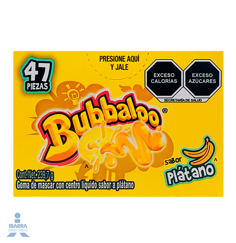 Goma de Mascar Bubbaloo Plátano 47/5.1 g