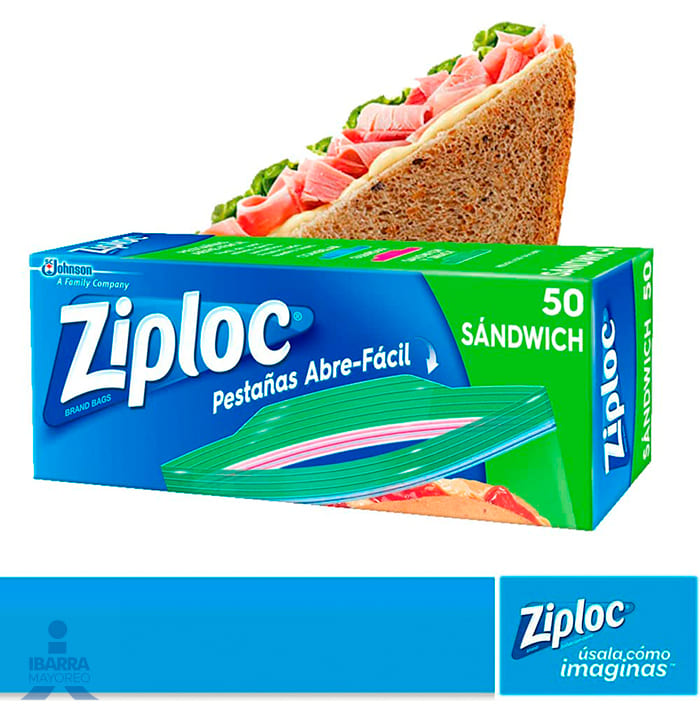 Bolsa Hermética Ziploc Sándwich 50 pzas.