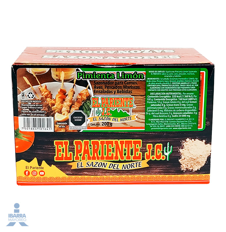 Sazonador para Carne El Pariente Pimienta Limón 200 g