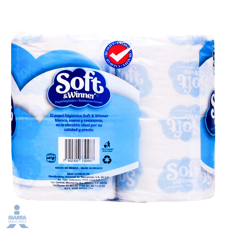 Papel Higiénico Soft & Winner 550 hojas 4 rollos