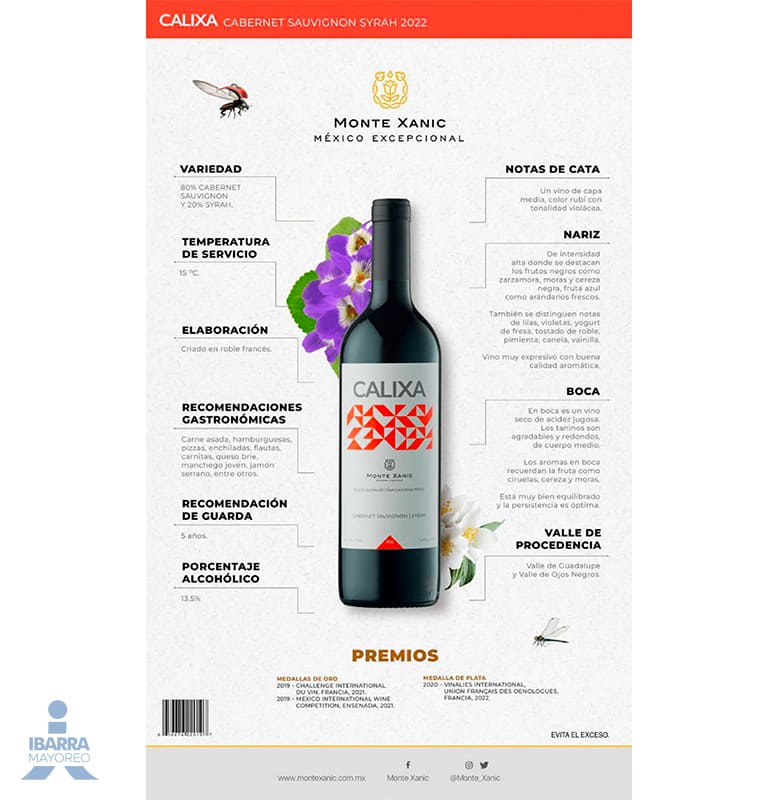 Vino Tinto Calixa Cabernet Syrah 750 ml