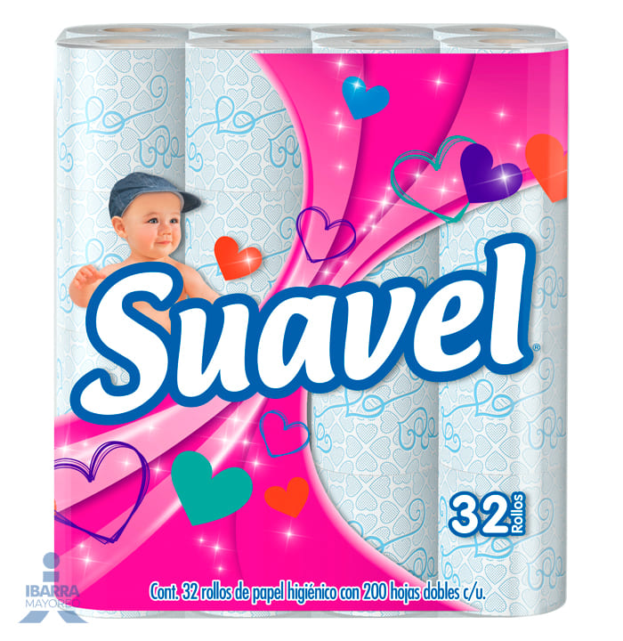 Papel Higiénico Suavel 200 hojas 32 rollos