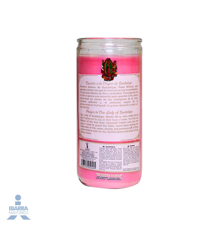 Veladora Mística Guadalupe Rosa Perfumada 14 Días 105C