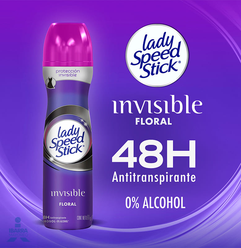 Desodorante Lady Speed Stick Floral Invisible Spray 91 g