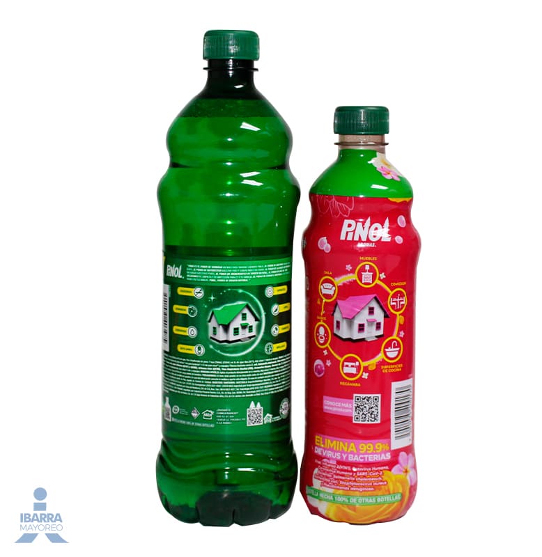 Limpiador Pinol Original 12/828 ml + 2 Pinol Floral 500 ml