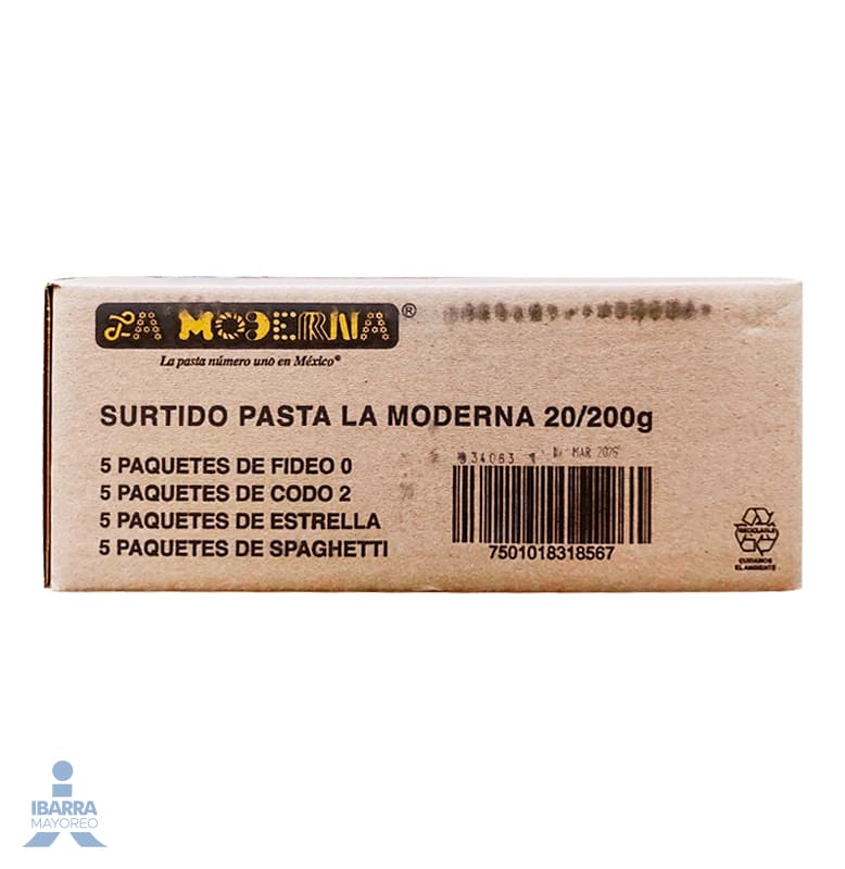 Pasta La Moderna Surtidas Lonchera 4 kg