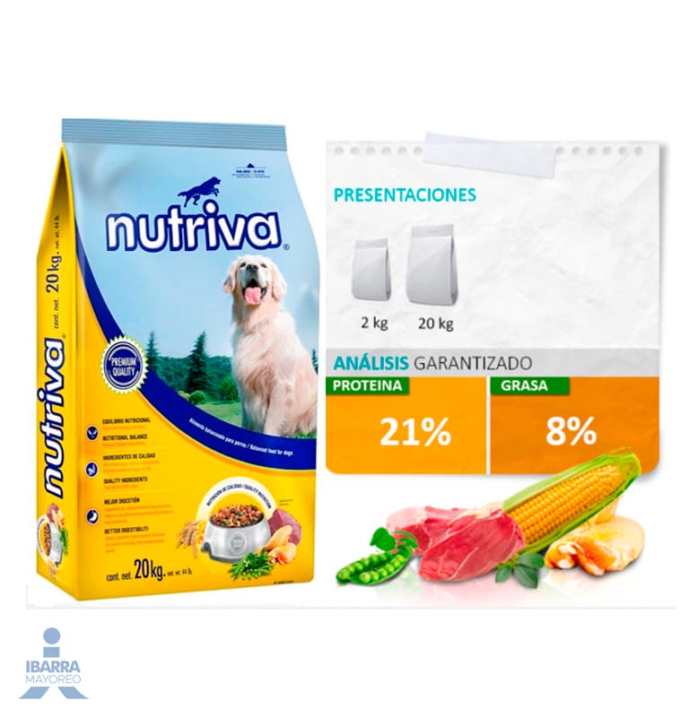 Alimento Nutriva Perro Todas Edades 20 kg