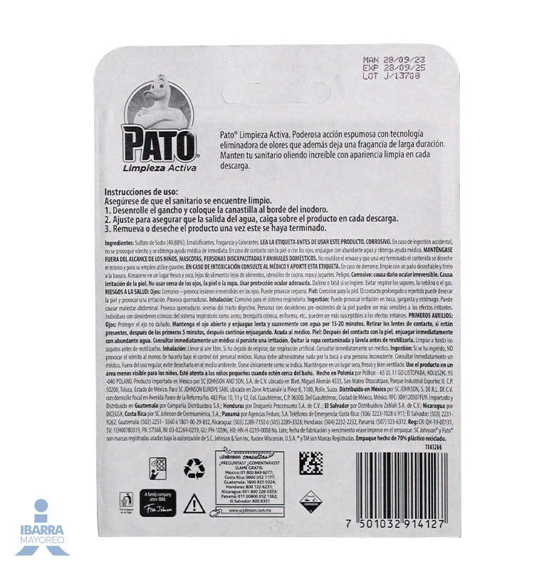 Pastilla Sanitaria Pato Purific Lima Fresca 38.6 g