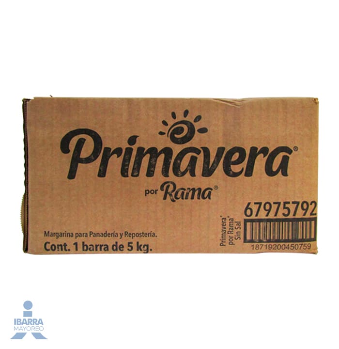 Margarina Primavera sin Sal 5 kg