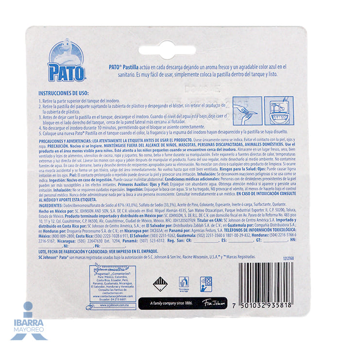 PASTILLA SANITARIA PATO AZUL TWIN PACK.