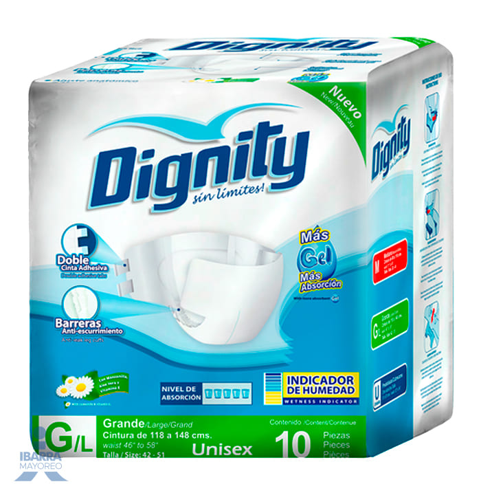 Pañal Dignity Adulto Grande 10 pzas.