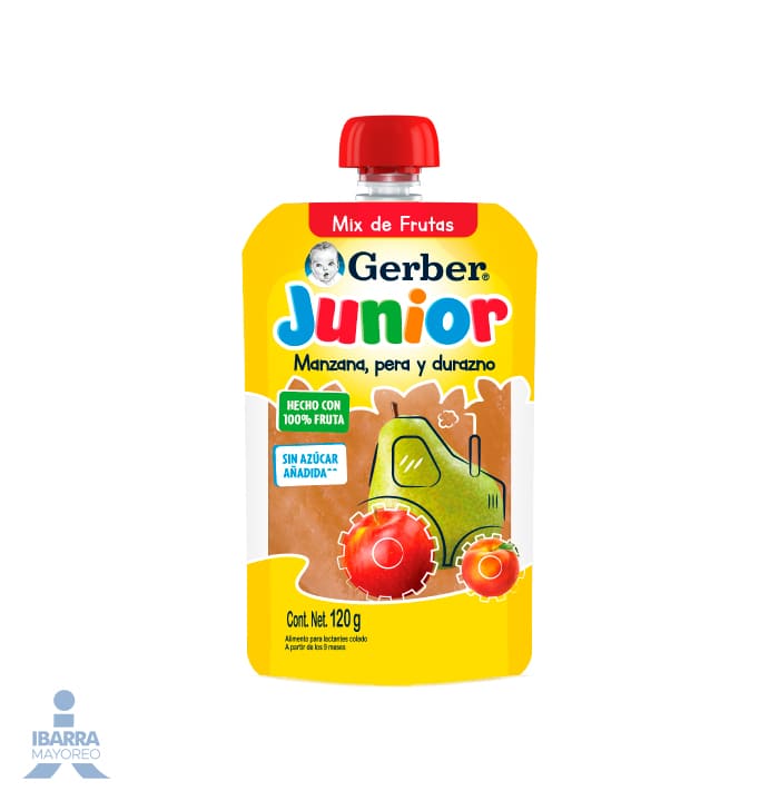Gerber Junior Manzana Pera Durazno Pouch 120 g