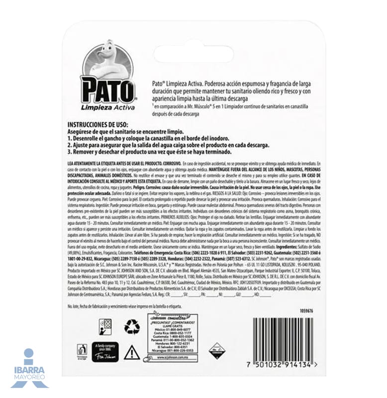 Pastilla Sanitaria Pato Purific Brisa de Mar 38.6 g