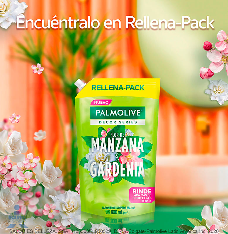 Jabón de Tocador Palmolive Flor de Manzana y Gardenia Líquido 800 ml