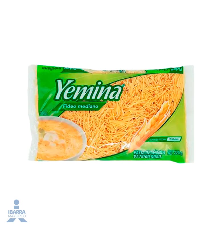 Pasta Yemina Fideo Mediano no. 1 Más producto 220 g