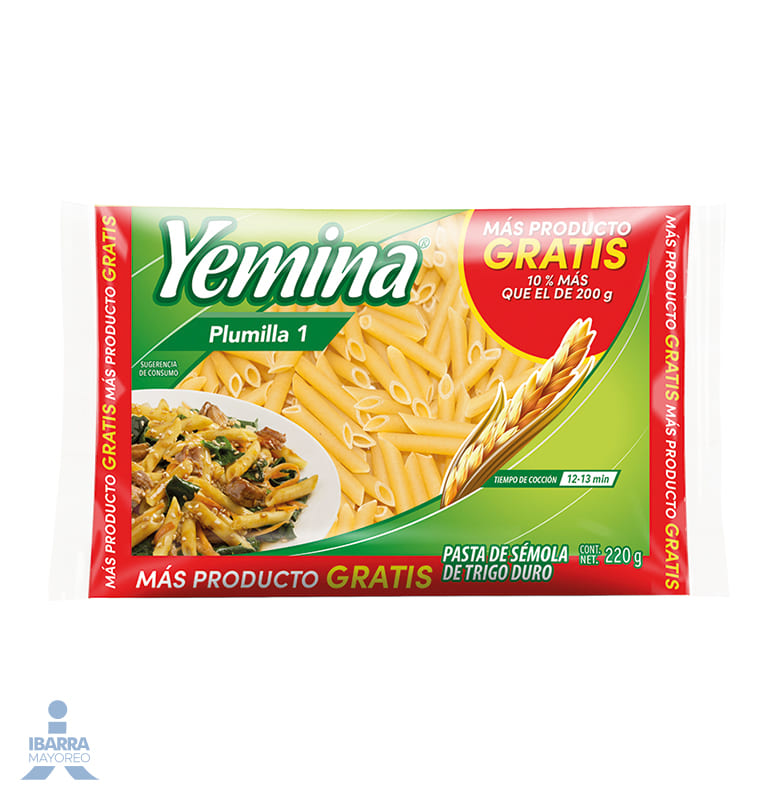 Pasta Yemina Plumilla no. 1 más producto 220 g