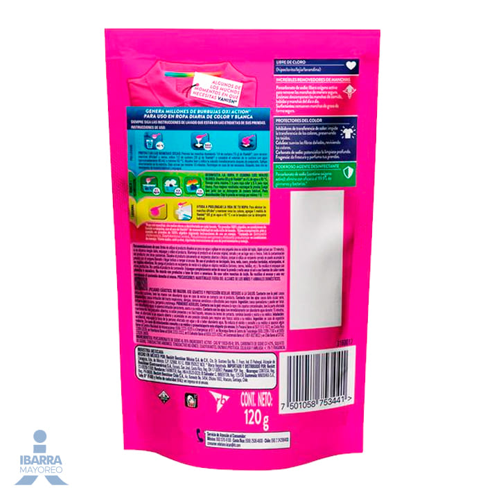 Vanish Quita Manchas Polvo Doy Pack 120 g
