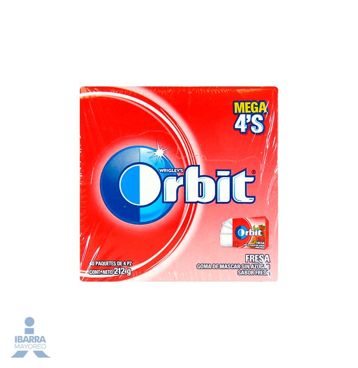 Goma de Mascar Orbit Sabor Fresa 40 pzas.