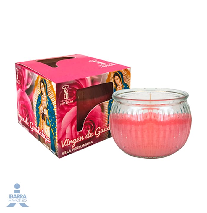 Veladora Mística Vaso Roma Virgen de Guadalupe