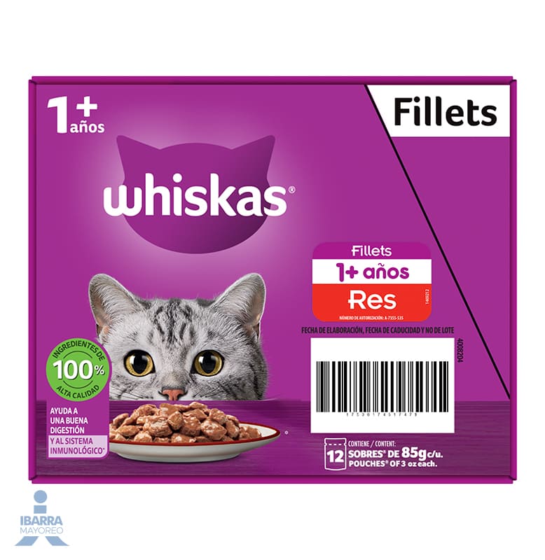 Alimento Whiskas Carne de Res 85 g