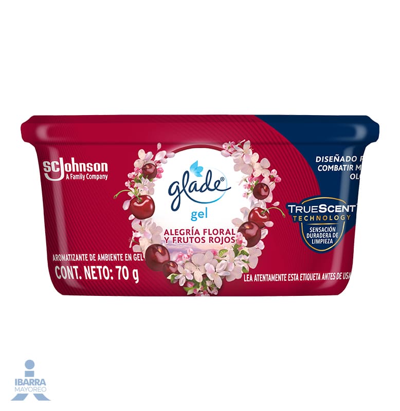 Aromatizante Glade Gel Alegría Floral y Frutos Rojos 70 g