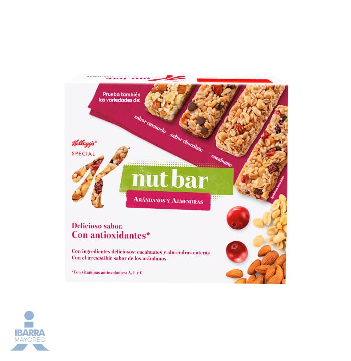 Barra Kelloggs Special K Nut Arándanos y Almendras 165 g