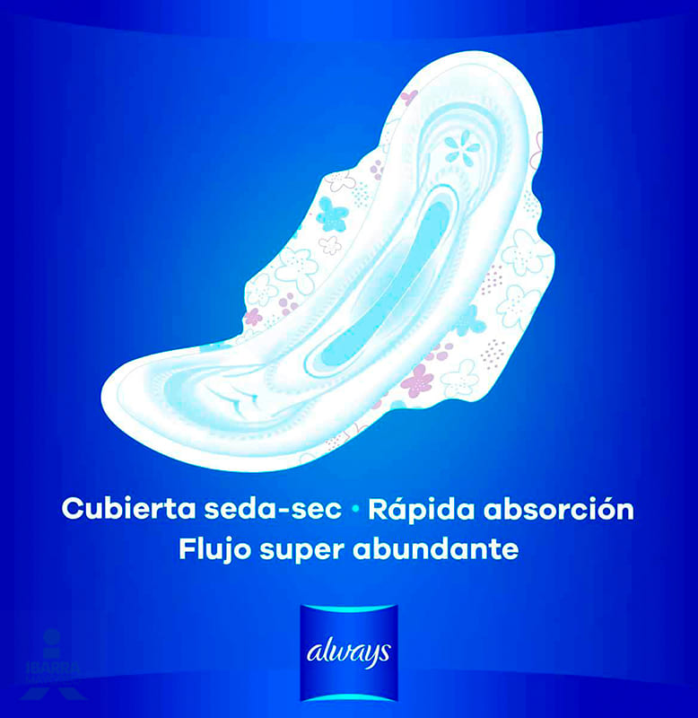 Toalla Sanitaria Always Active Nocturna con alas 8 pzas.