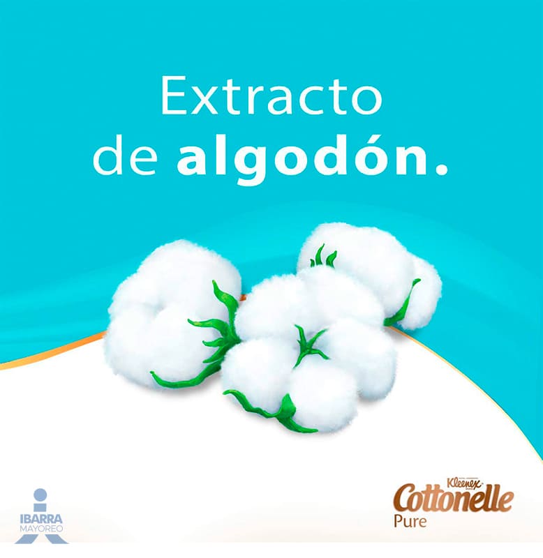 Papel Higiénico Kleenex Cottonelle Pure 180 hojas 12 rollos