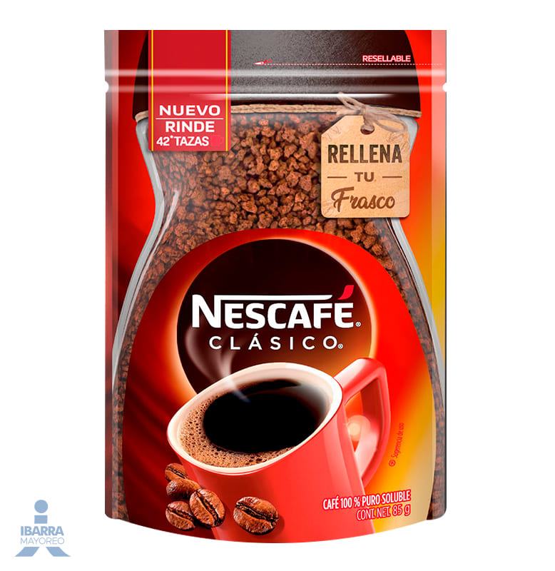 Café soluble Nescafé Clásico bolsa resellable 85 g