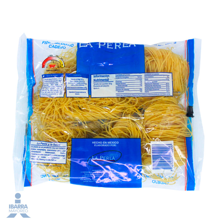 Pasta La Perla Fideo Cadejo Mediano 180 g