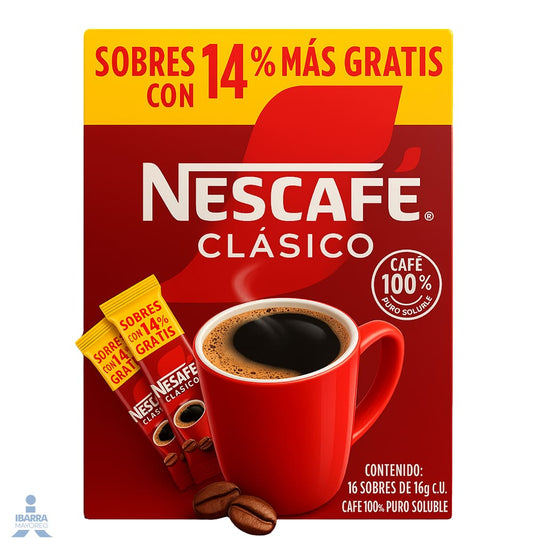 Café Nescafé Clásico Sobres 16/16 g
