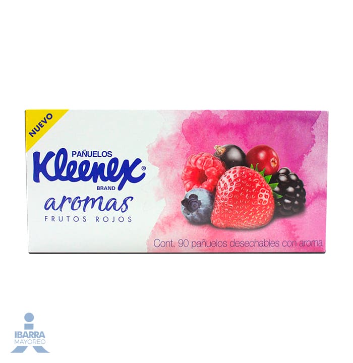 Pañuelo Kleenex Aromas Frutos Rojos 90 pzas.