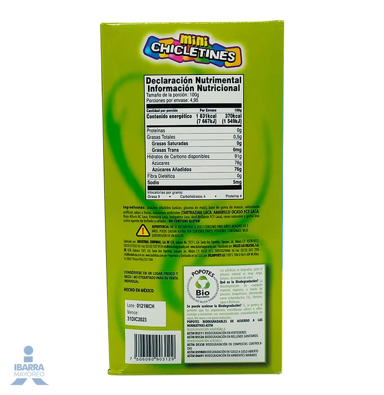 Goma de Mascar Las Delicias Chicletines Mini 110 pzas.