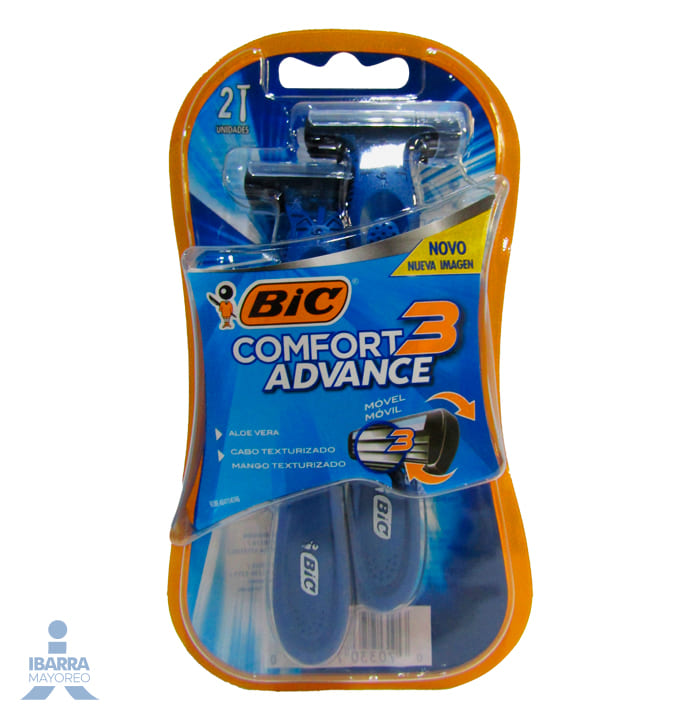 Rastrillo Bic Comfort 3 Piel Normal 2 pzas.