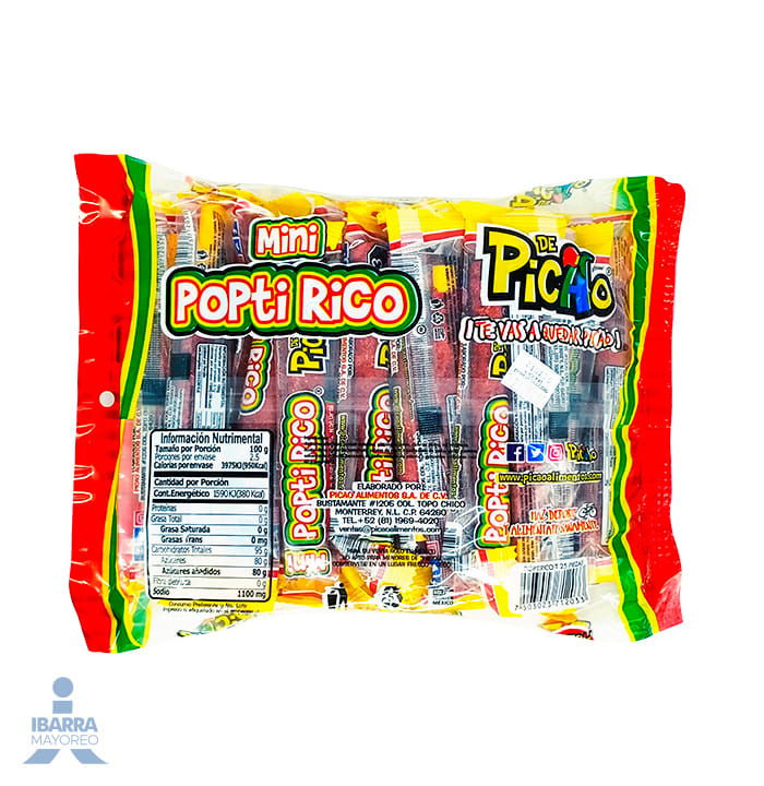 Mini Banderilla Picao Popti Rico Pulpa de Tamarindo 25 pzas.