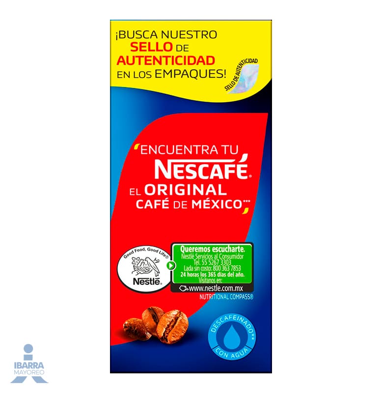 Café descafeinado soluble Nescafé Decaf 8 sobres de 14 g
