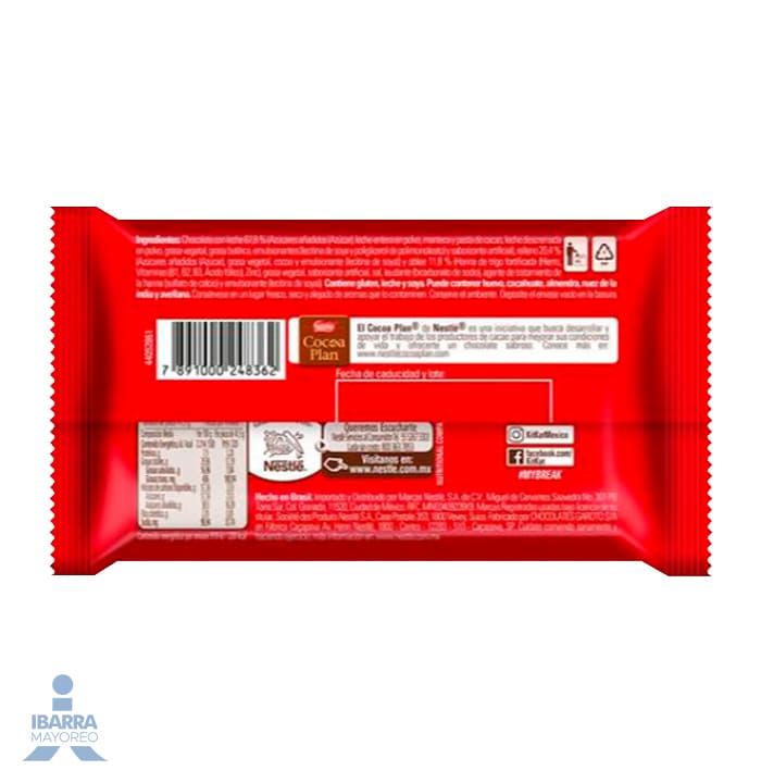 Oblea KitKat Milk Chocolate con Leche 9 piezas de 41.5 g c/u