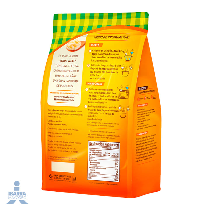 Puré de Papa Verde Valle 2 kg
