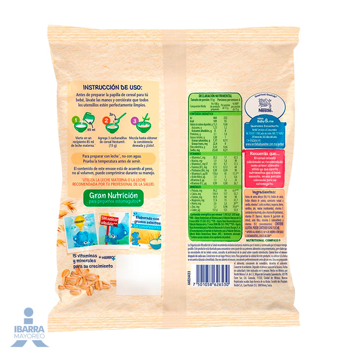Cereal Infantil Nestum Etapa 1 Avena Bolsa 90 g