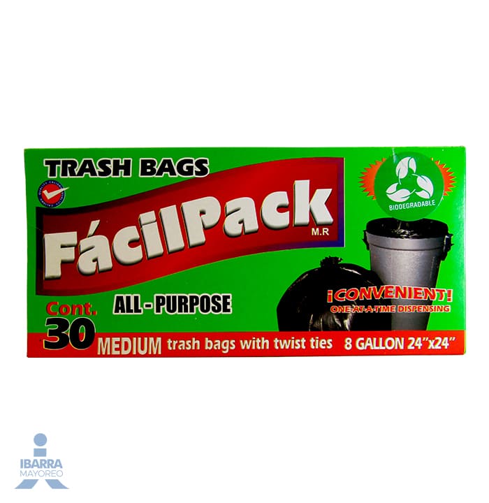 Bolsa para Basura Fácil Pack Mediana 30 pzas.