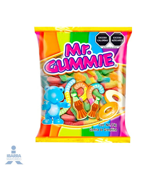 Goma Mr. Gummie Mini Lombricitas Neón 1 kg