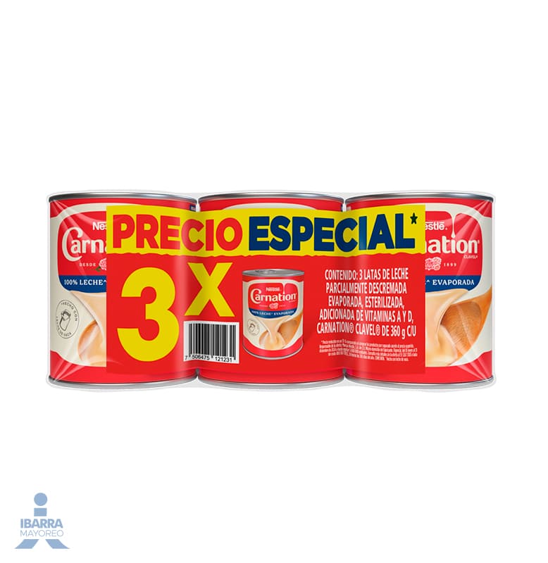 Leche Carnation Evaporada 3/360 g