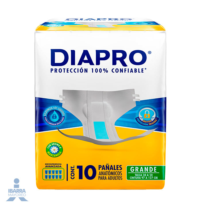 Pañal Diapro Confort Grande 10 pzas.