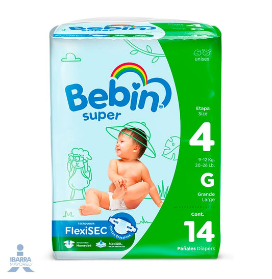 Pañal Bebin Súper Grande 14 pzas.