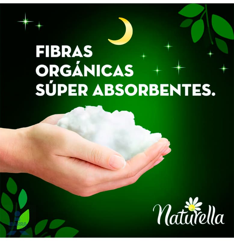 Toalla Sanitaria Naturella Nocturna con alas 8 pzas.