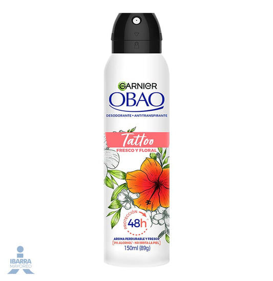 Desodorante Obao Mujer Tattoo Fresco y Floral aerosol 150 ml
